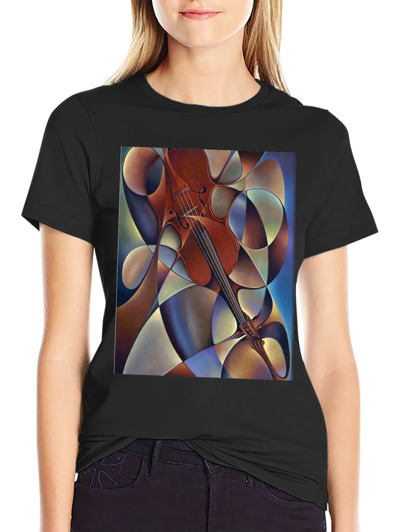 Abstract Violin Art Mens T-Shirt