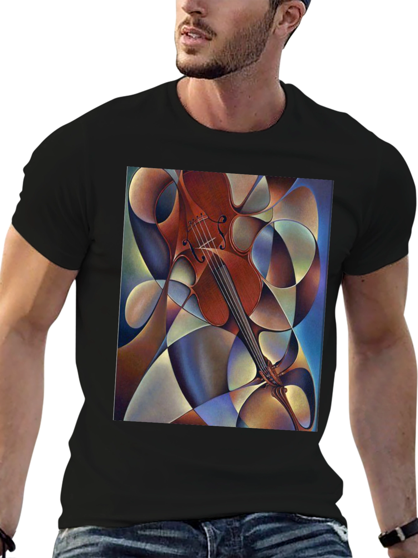 Abstract Violin Art Mens T-Shirt