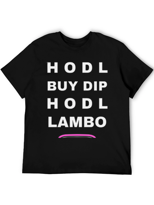 HODL Buy Dip Mens Black Graphic Tee