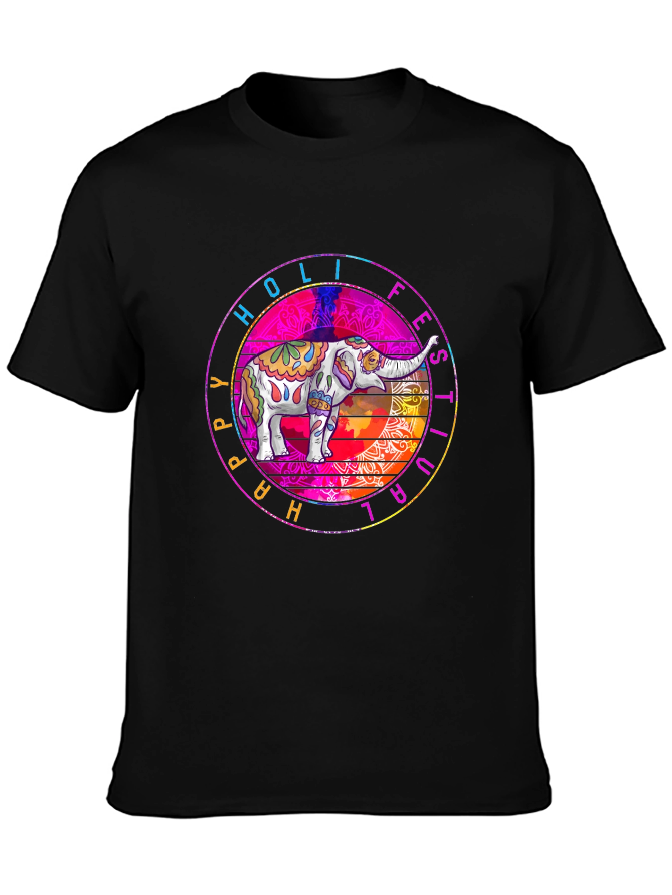 Holi Festival Elephant Graphic Tee