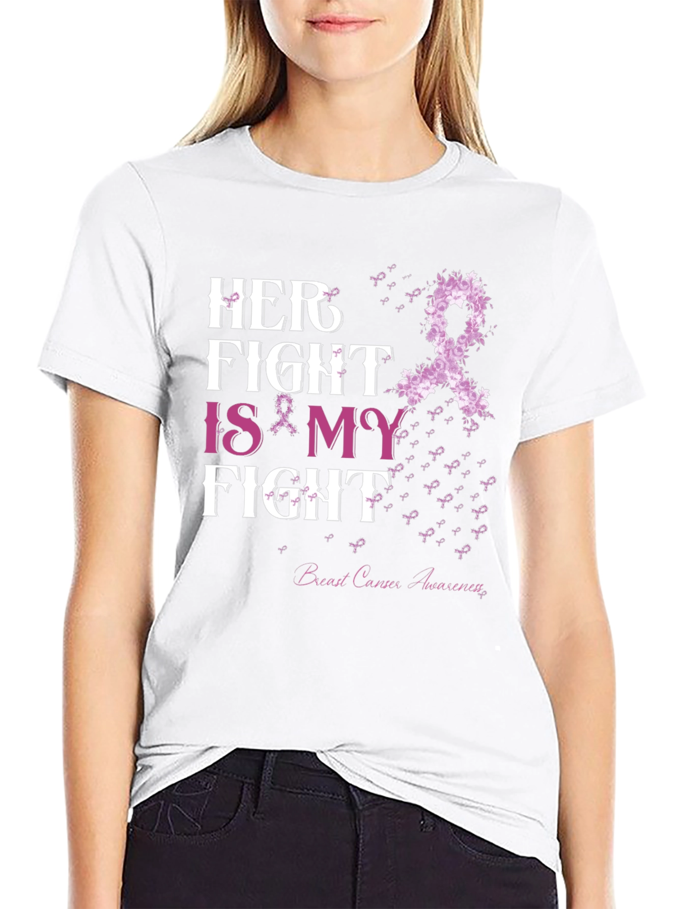 Her Fight is My Fight T-Shirt Breast Cancer Awareness