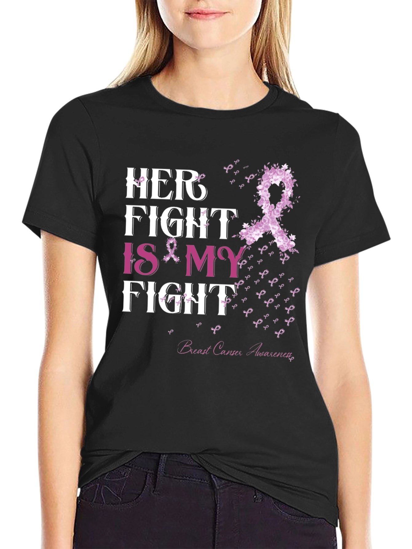 Her Fight is My Fight T-Shirt Breast Cancer Awareness