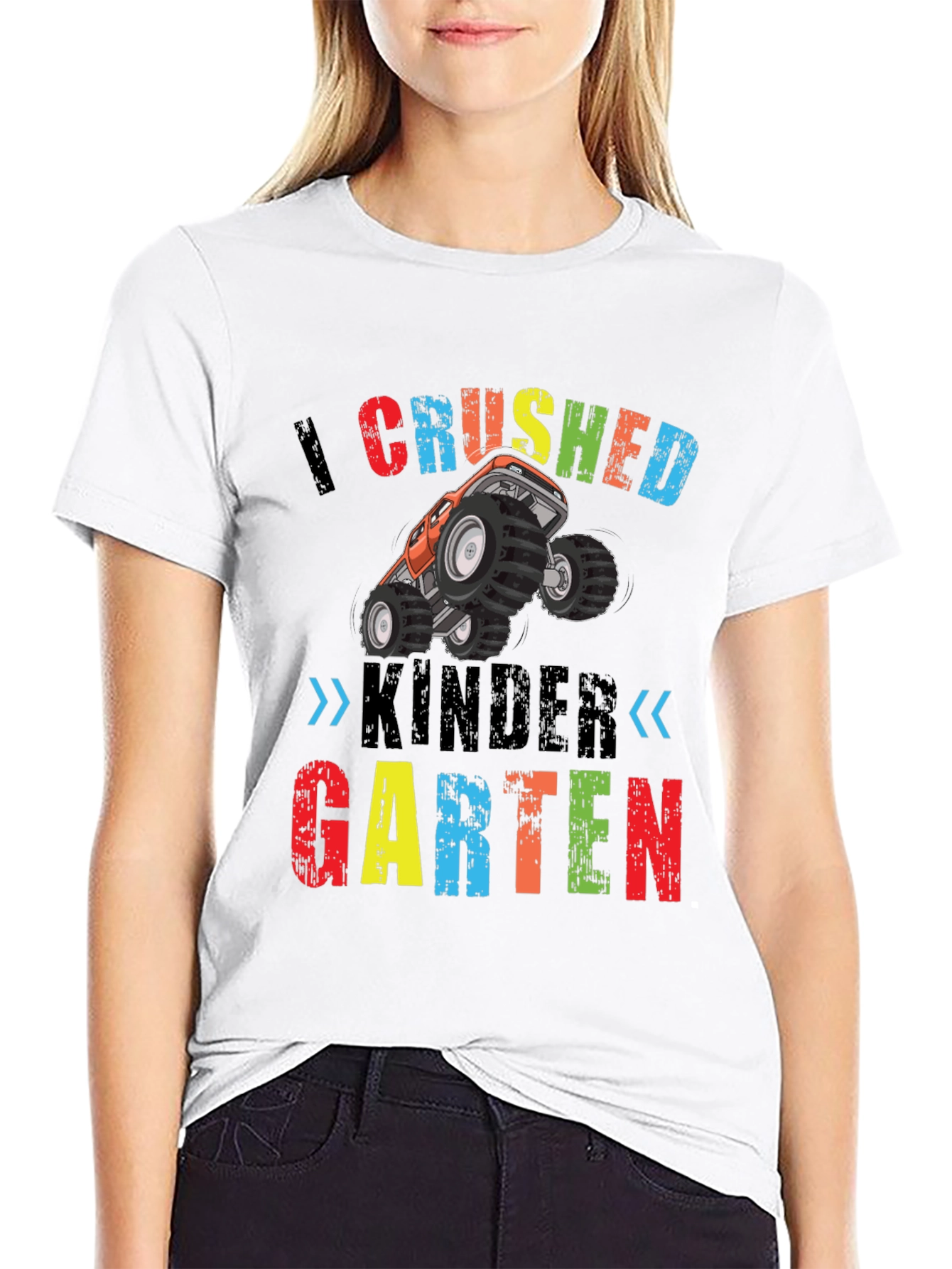 I Crushed Kindergarten Monster Truck Graphic Tee