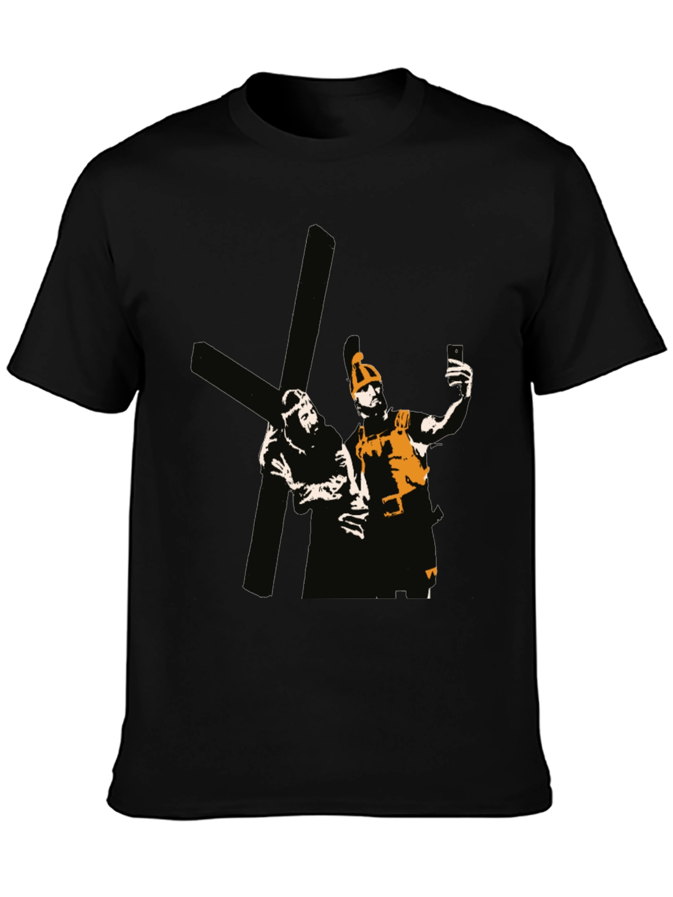 Humorous Religious Graphic Tee - Crucifixion Selfie