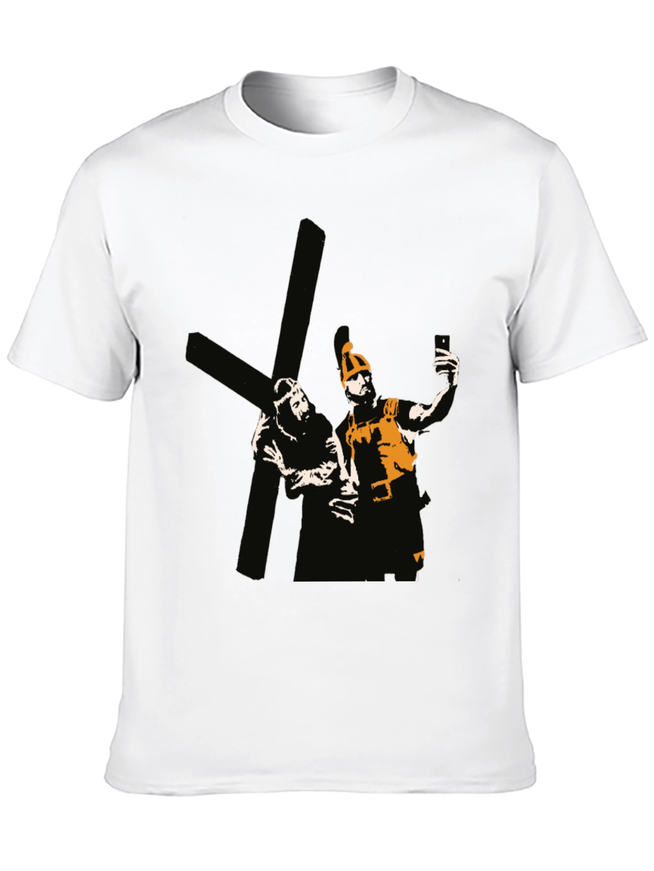 Humorous Religious Graphic Tee - Crucifixion Selfie