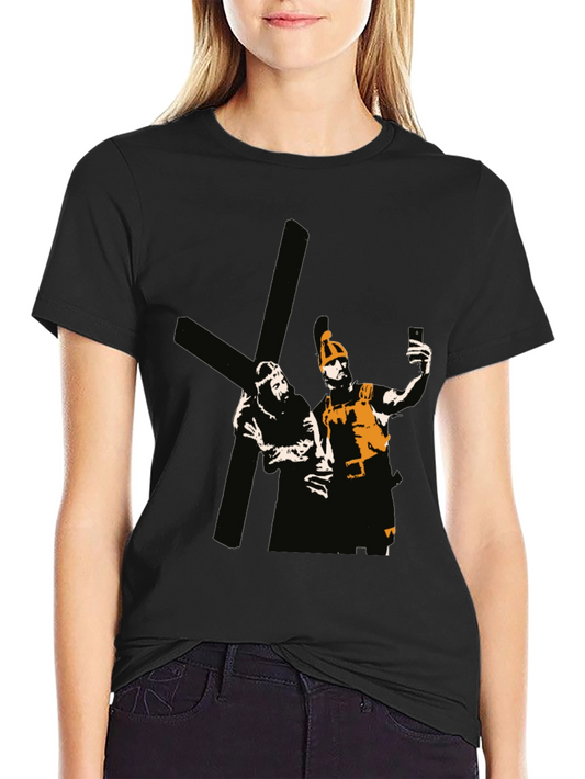 Humorous Religious Graphic Tee - Crucifixion Selfie