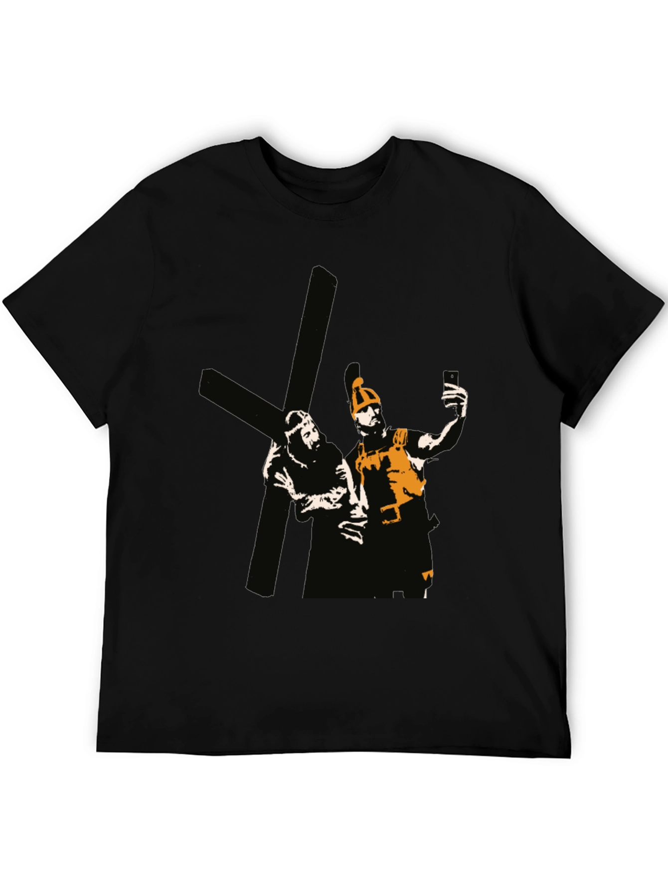 Humorous Religious Graphic Tee - Crucifixion Selfie