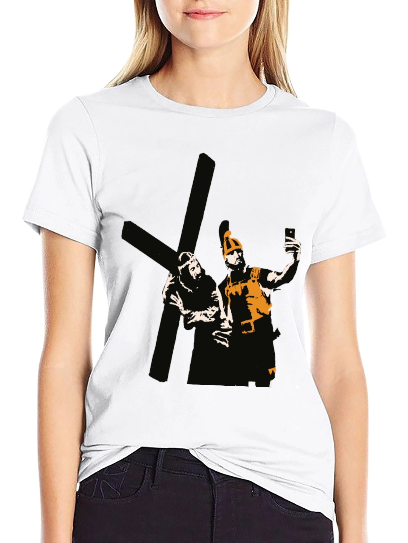 Humorous Religious Graphic Tee - Crucifixion Selfie