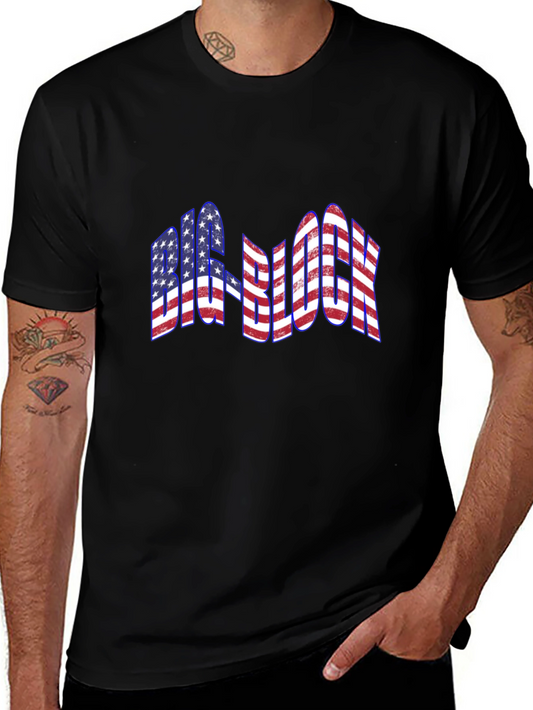 American Flag Big Block Graphic T-Shirt