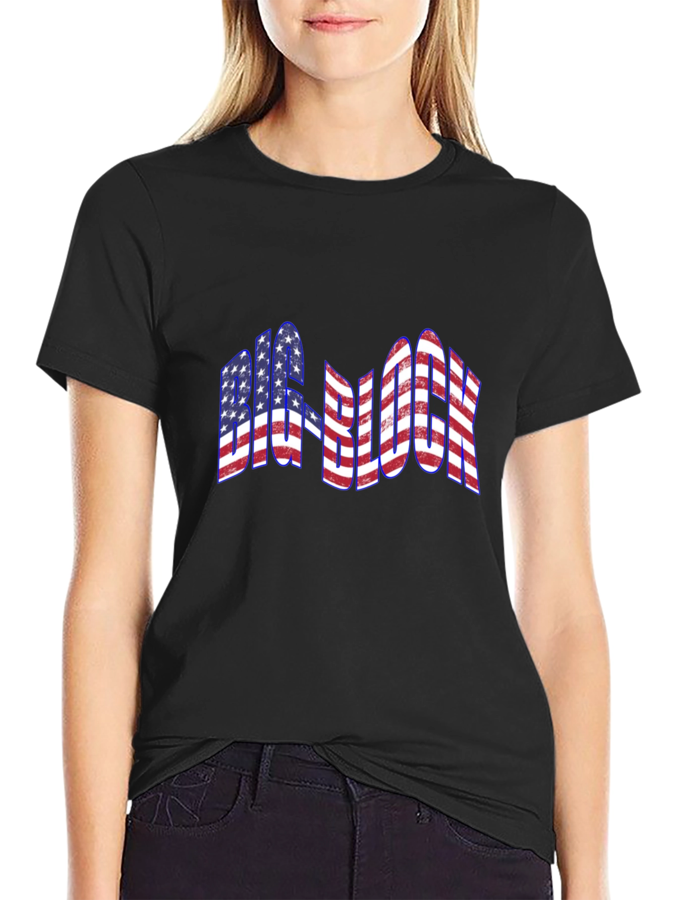 American Flag Big Block Graphic T-Shirt