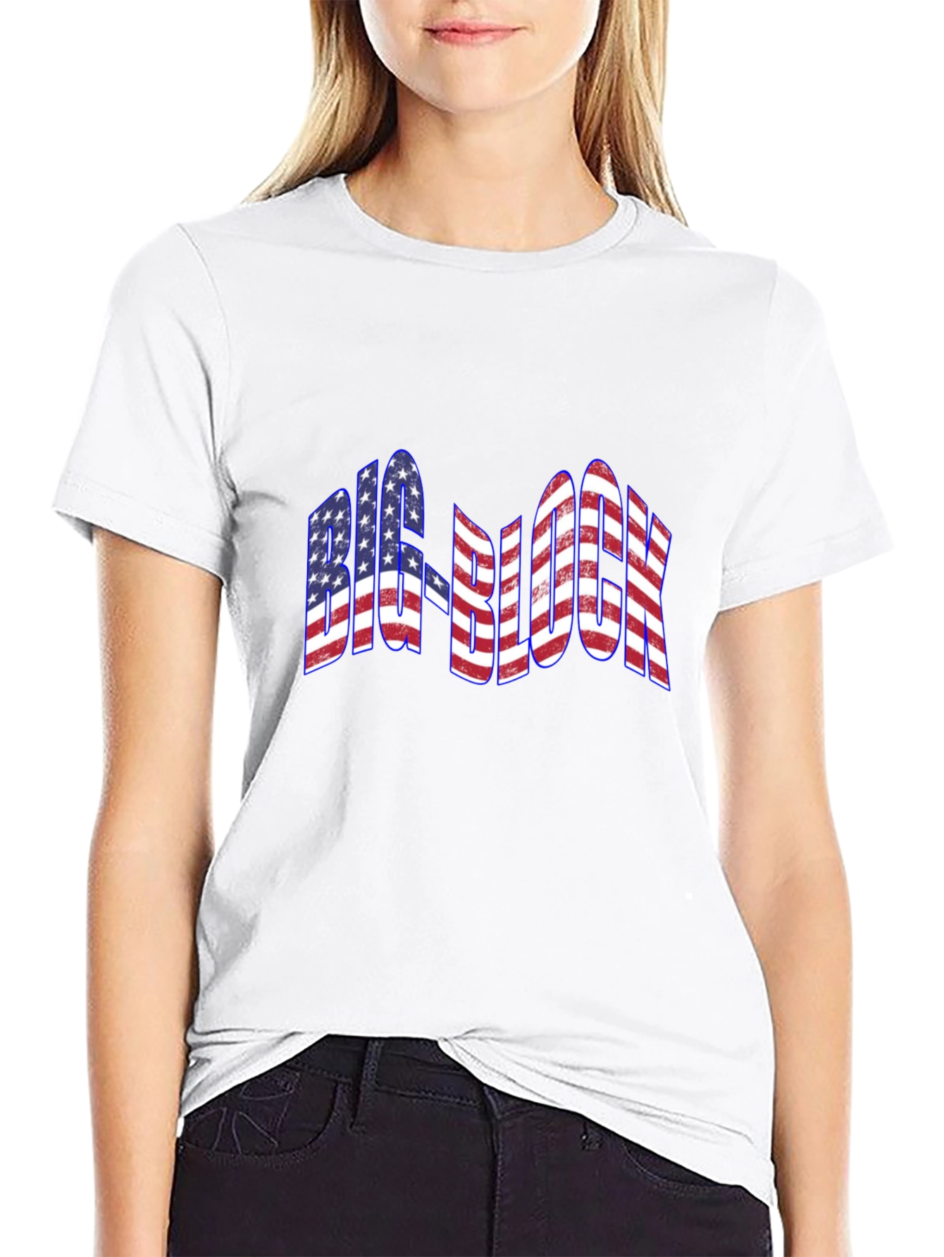 American Flag Big Block Graphic T-Shirt