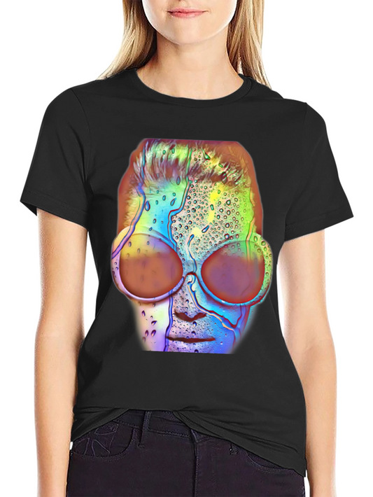 Abstract Face Graphic Tee - Black