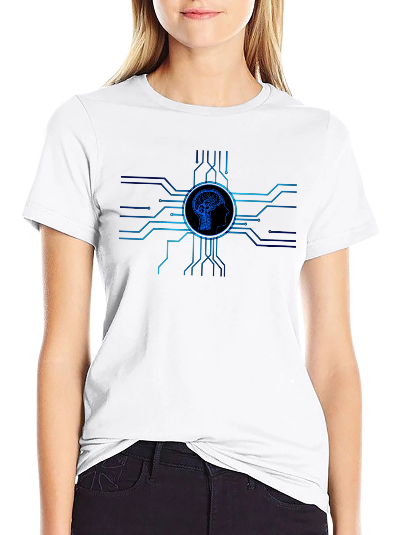 AI Brain Circuit T-Shirt - Tech Mind Tee