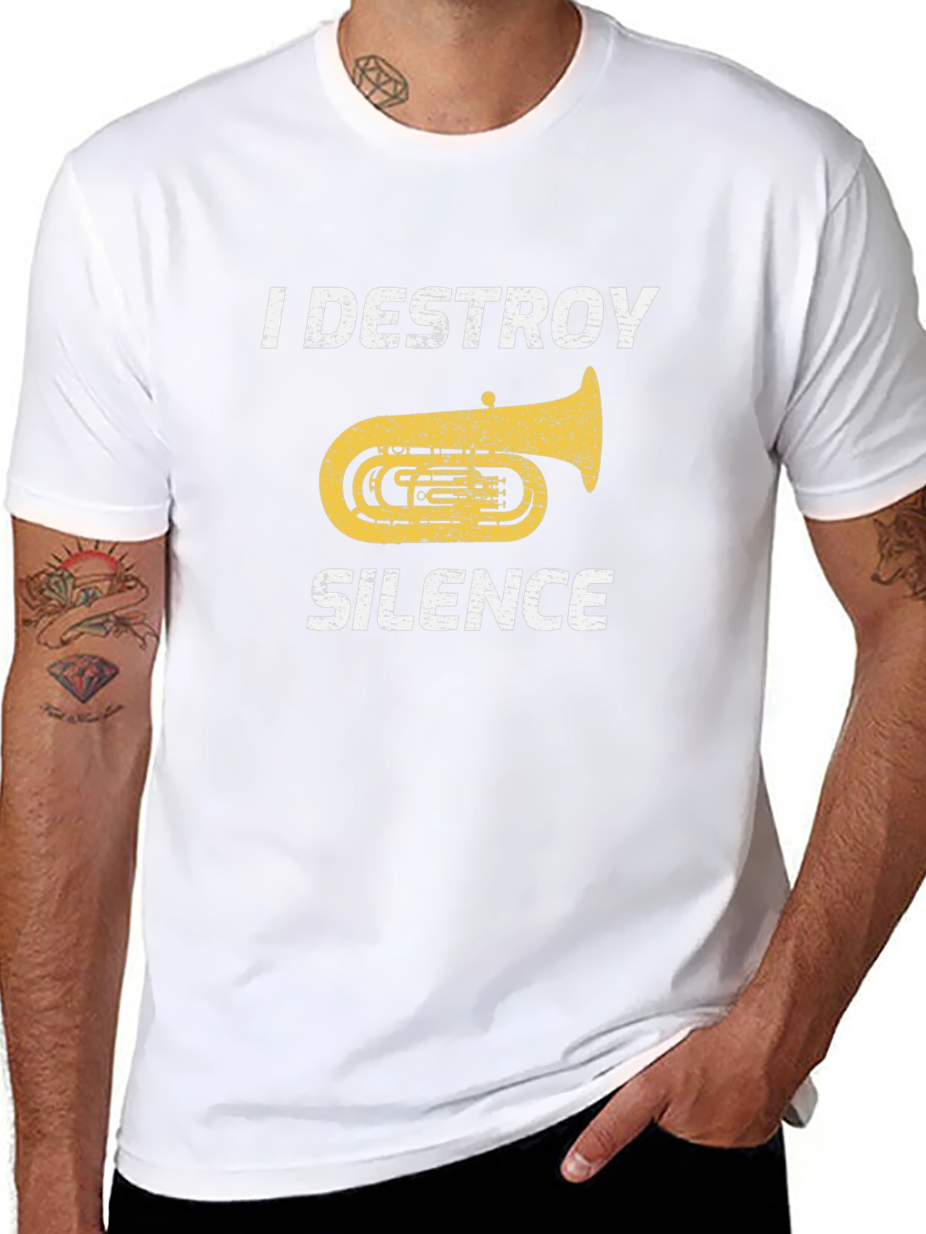 I Destroy Silence Tuba Graphic Tee