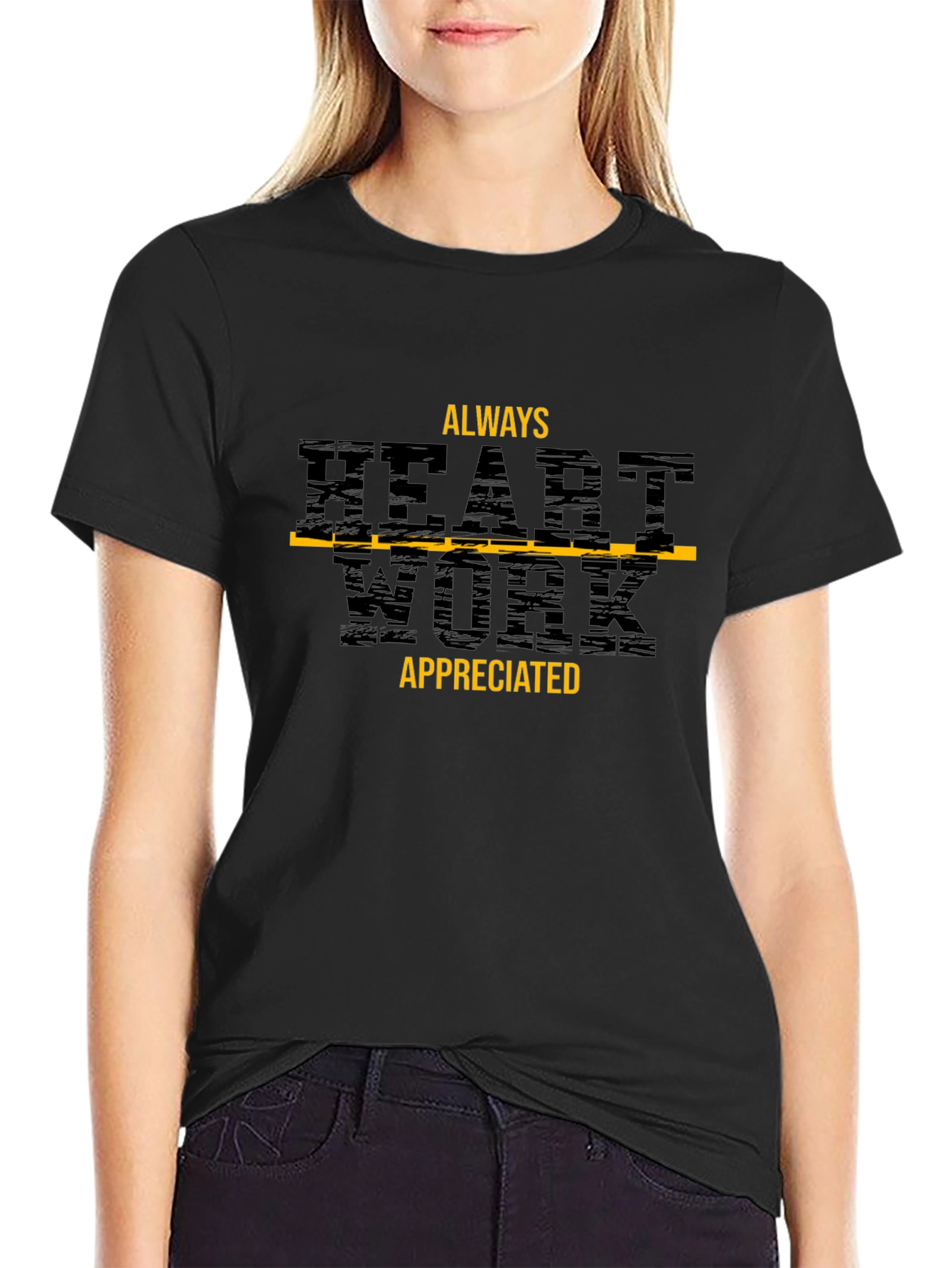 Heart Work Appreciated T-Shirt - Premium Black Tee