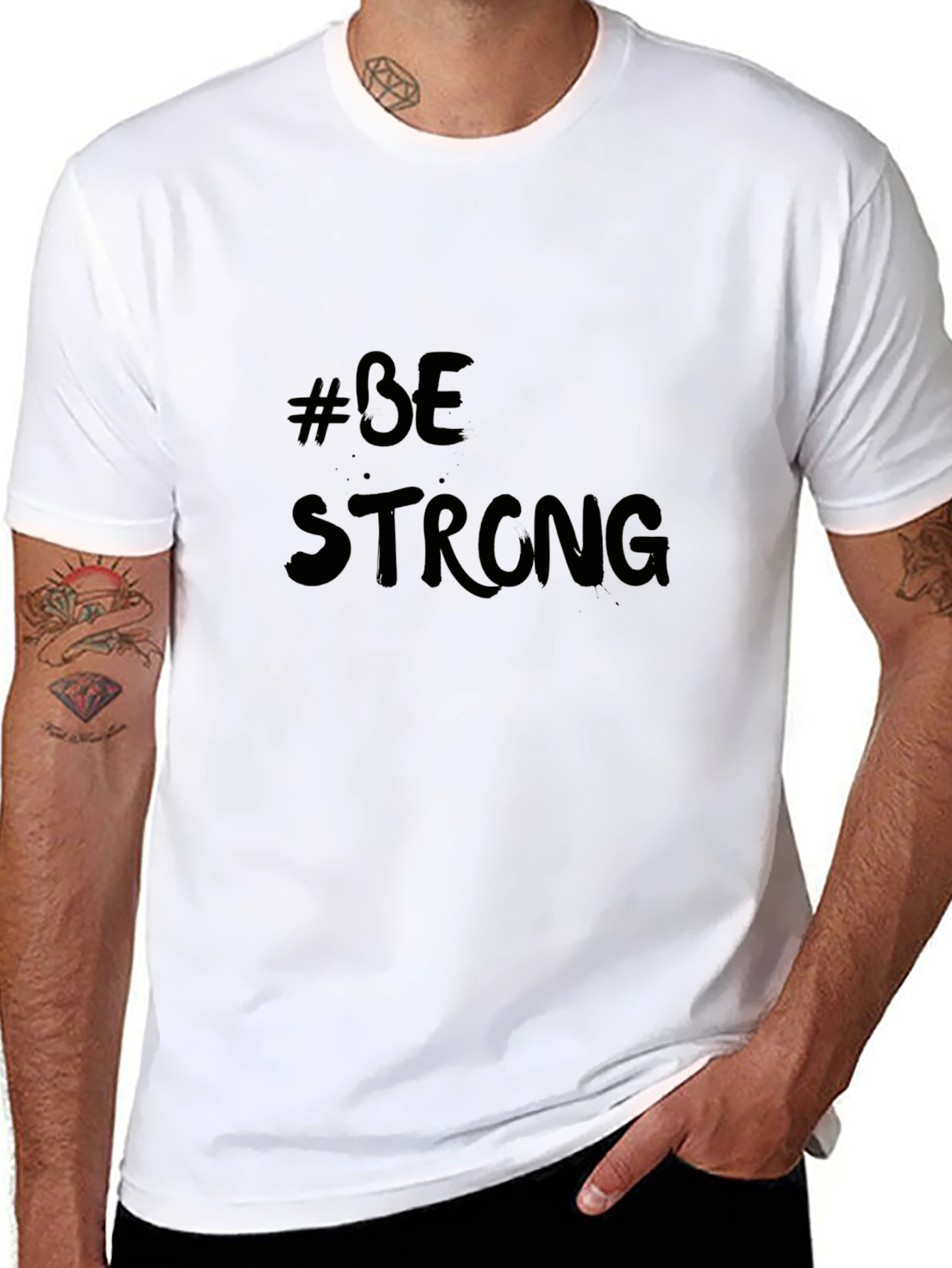 #BeStrong Black T-Shirt - Motivational Tee