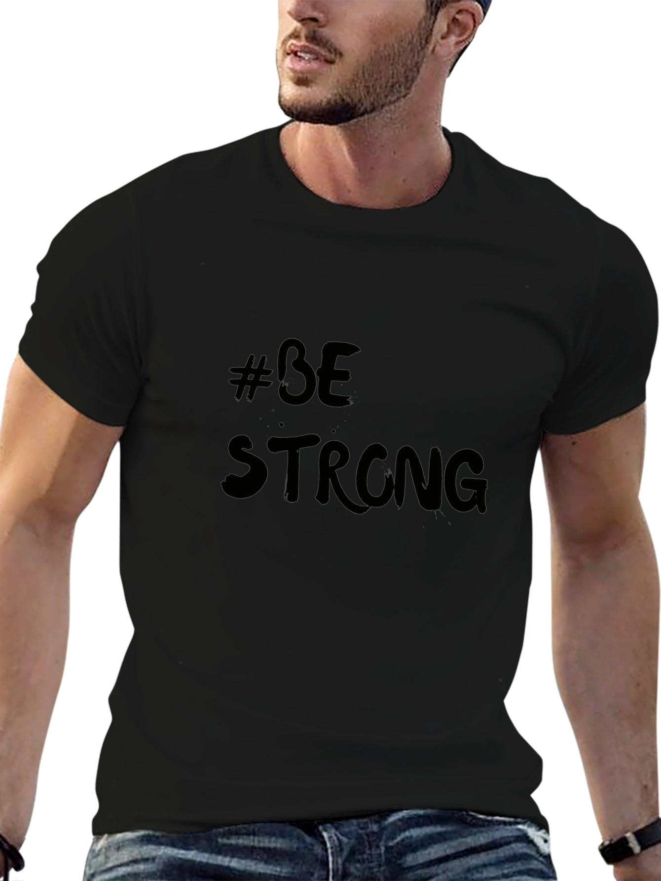 #BeStrong Black T-Shirt - Motivational Tee