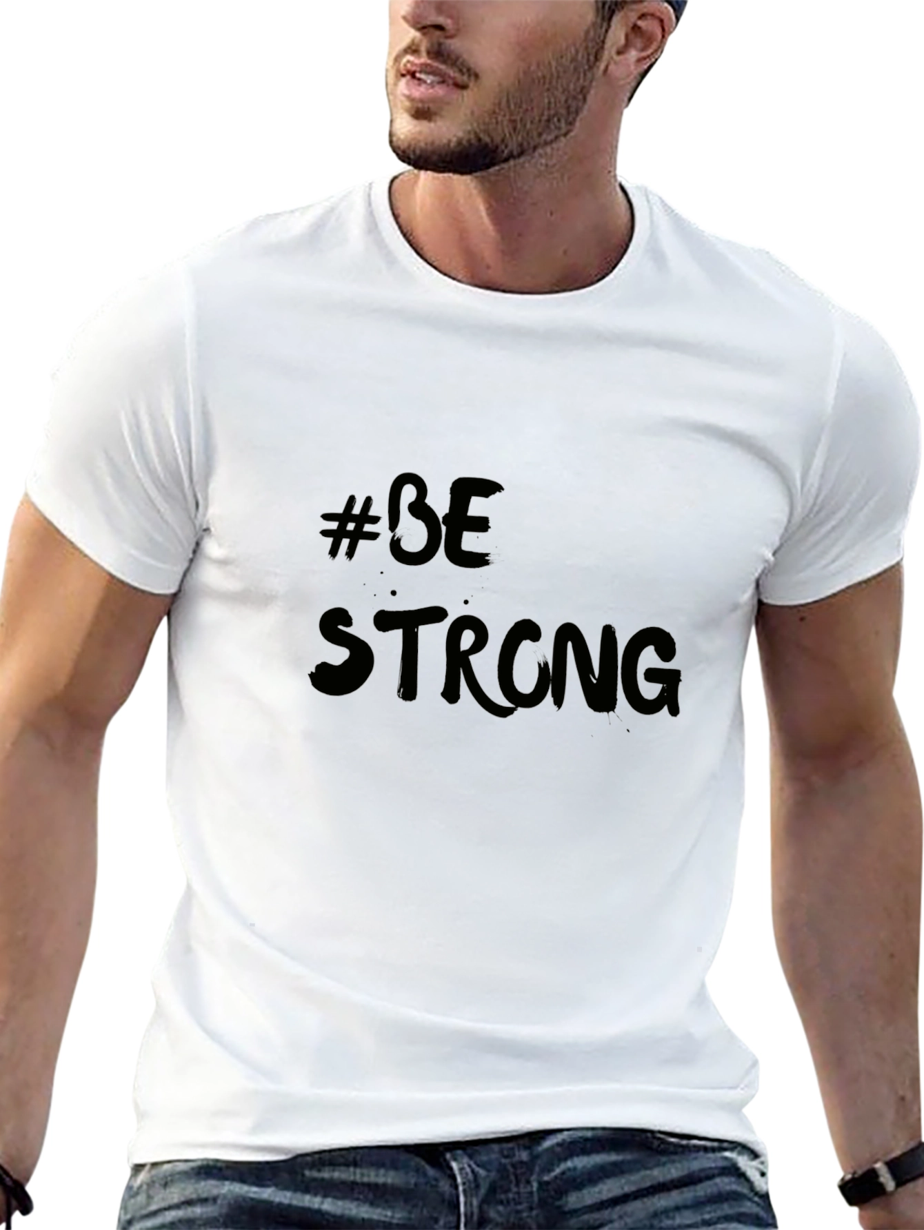 #BeStrong Black T-Shirt - Motivational Tee