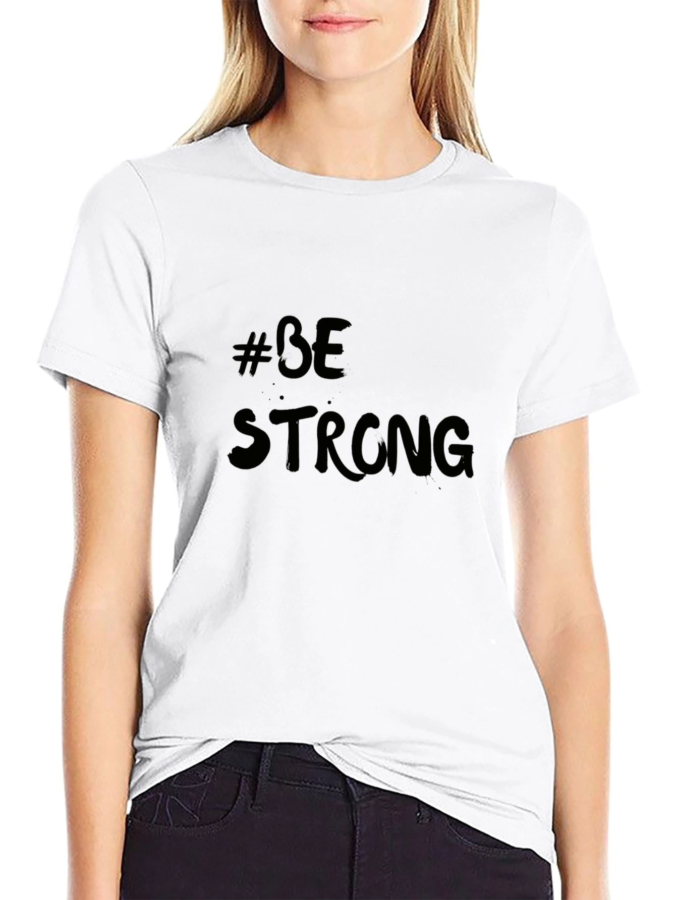 #BeStrong Black T-Shirt - Motivational Tee