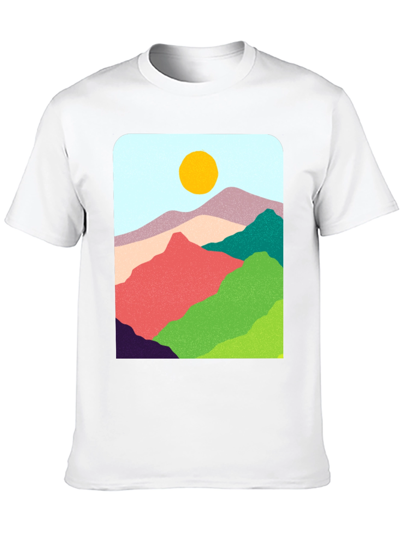 Abstract Mountain Graphic Tee - Casual Style