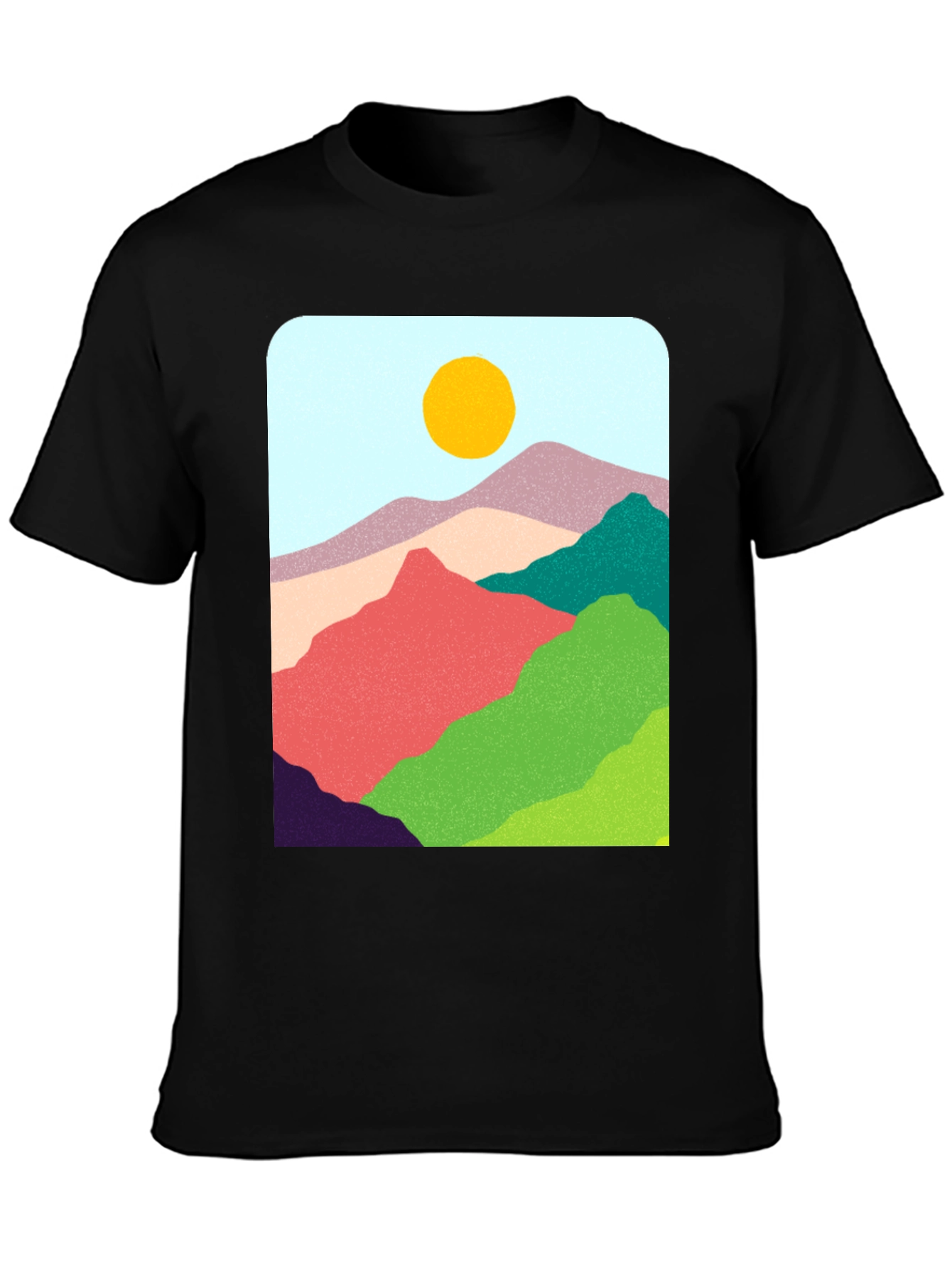 Abstract Mountain Graphic Tee - Casual Style
