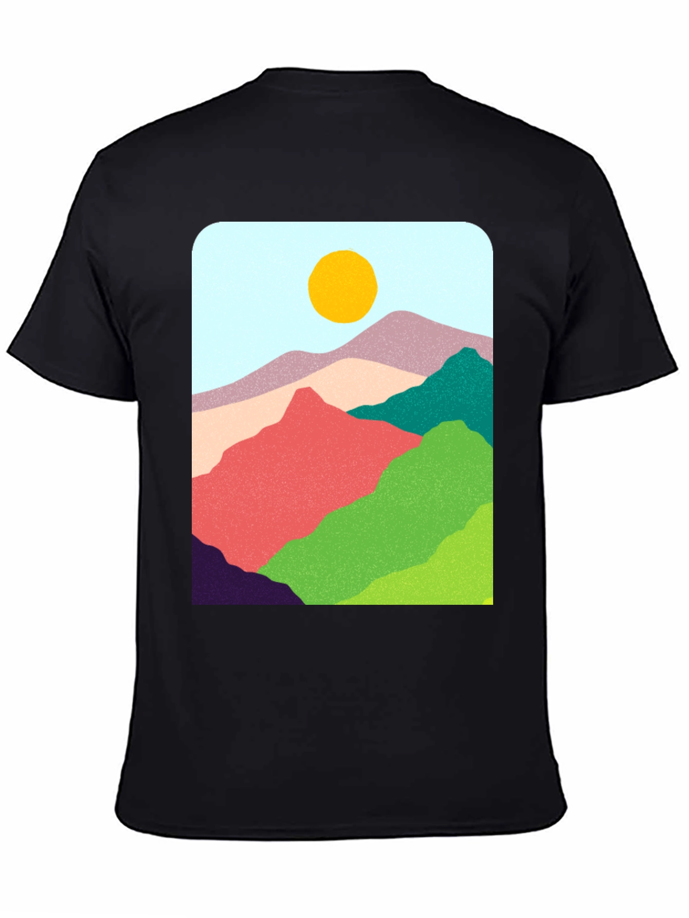 Abstract Mountain Graphic Tee - Casual Style