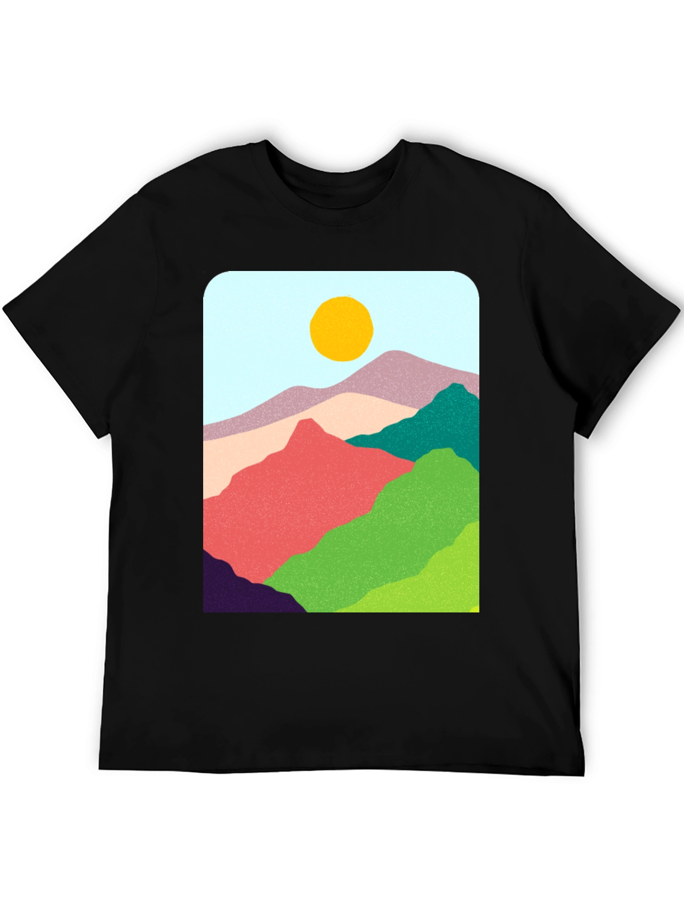 Abstract Mountain Graphic Tee - Casual Style