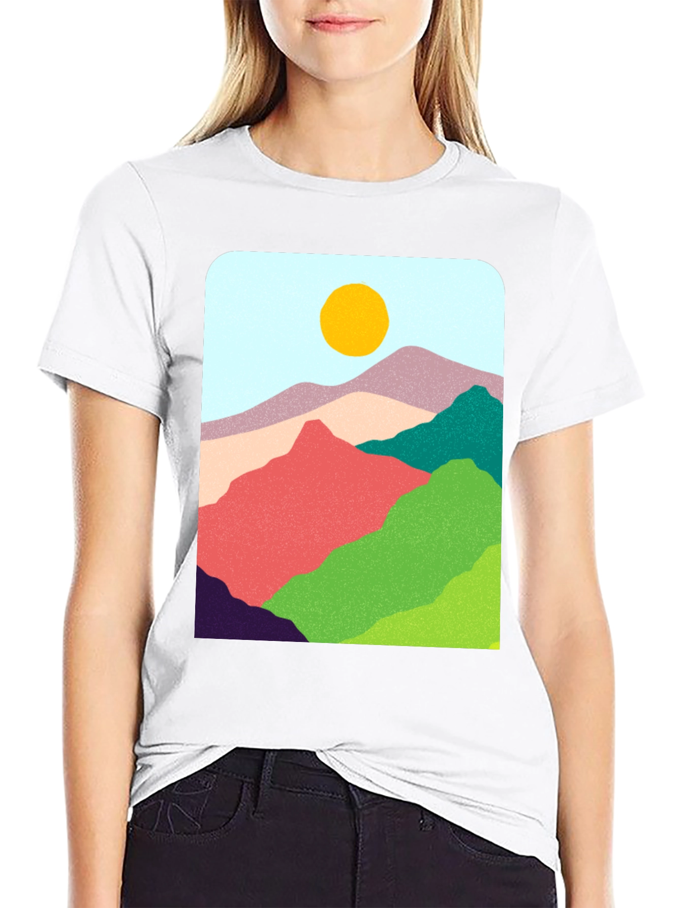 Abstract Mountain Graphic Tee - Casual Style