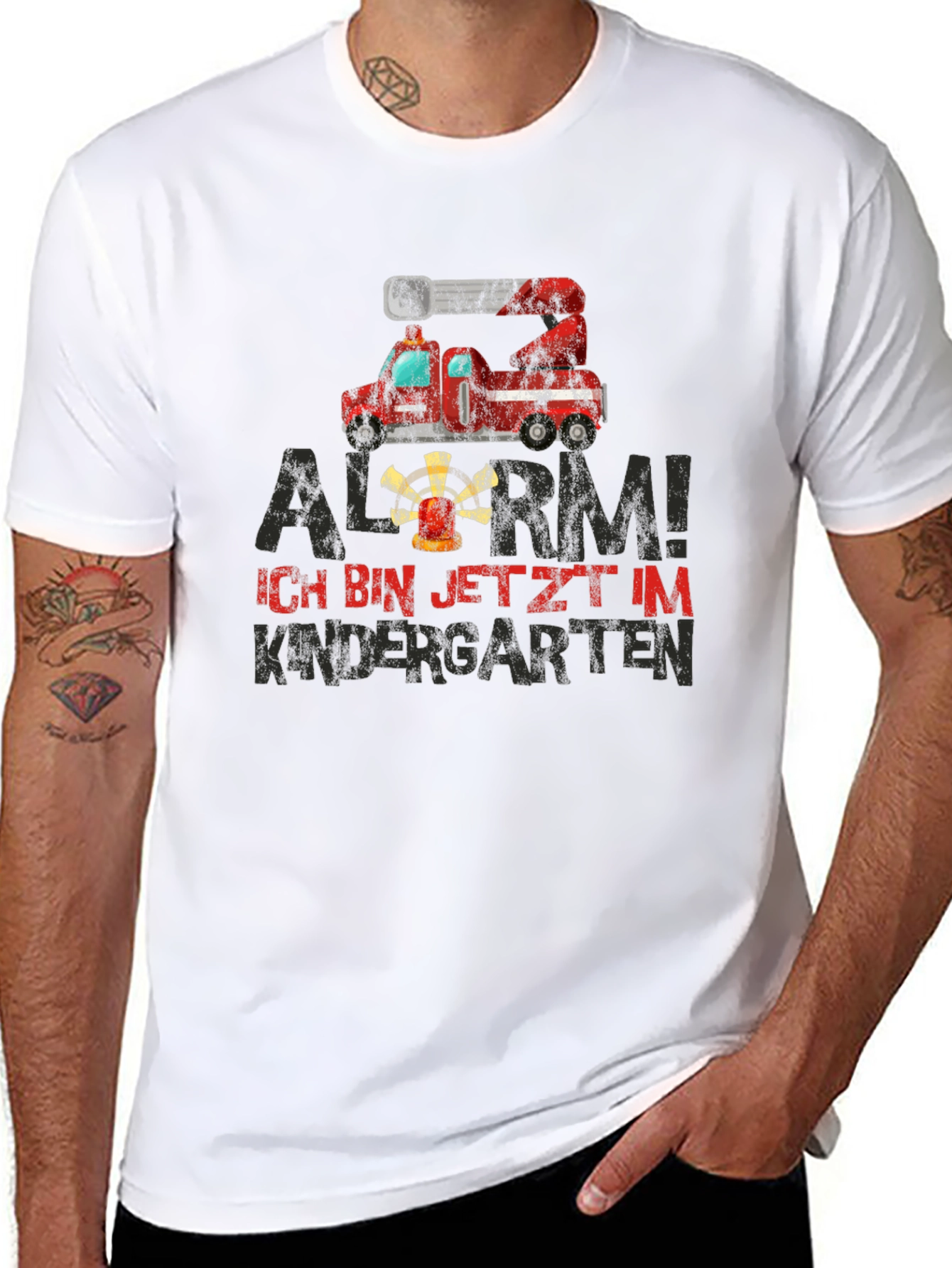 Alarm! Kindergarten Fire Truck T-Shirt