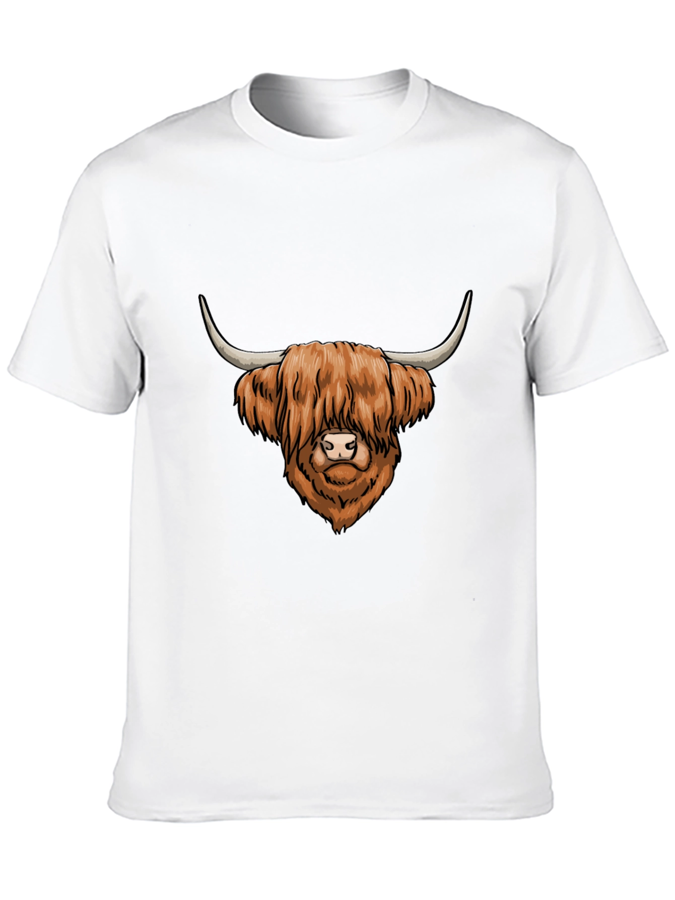 Highland Cow Graphic Tee - Cool Mens Black T-Shirt