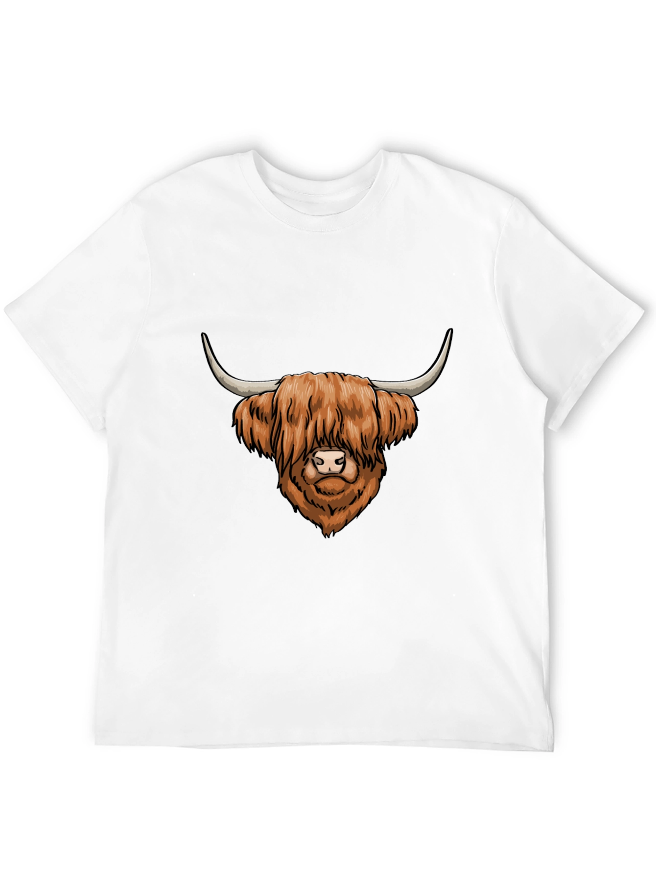 Highland Cow Graphic Tee - Cool Mens Black T-Shirt