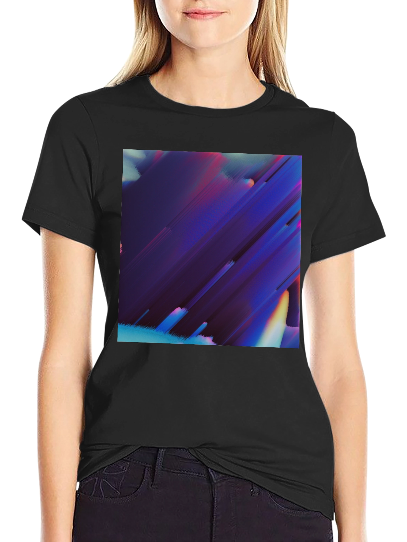 Abstract Art Black T-Shirt Modern Graphic Tee