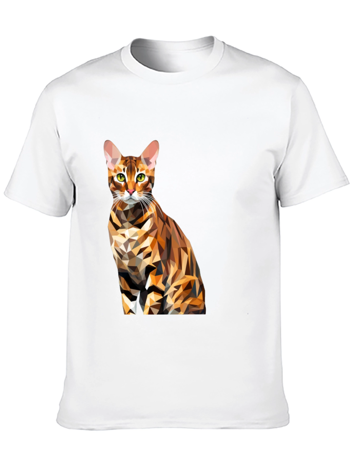 Abstract Cat T-Shirt - Geometric Design