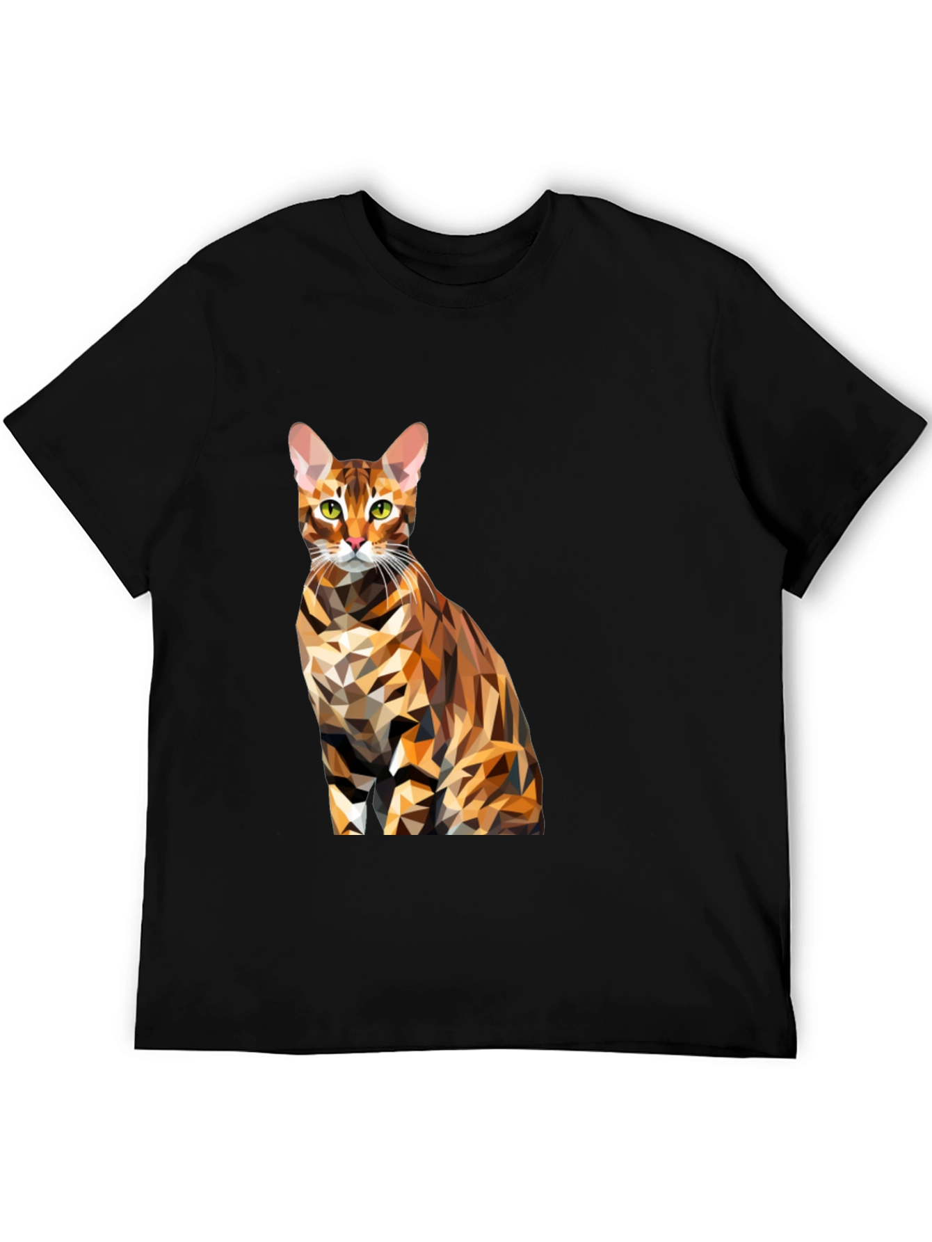 Abstract Cat T-Shirt - Geometric Design