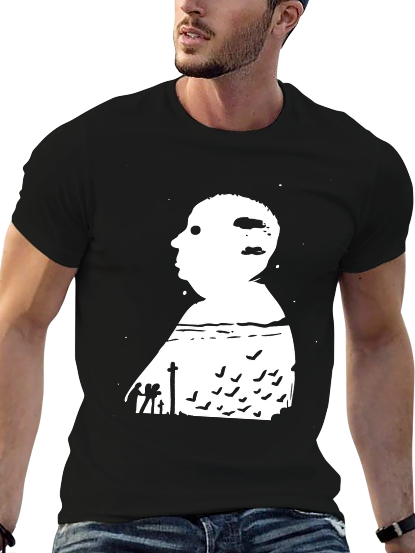 Alfred Hitchcock Silhouette Black T-Shirt