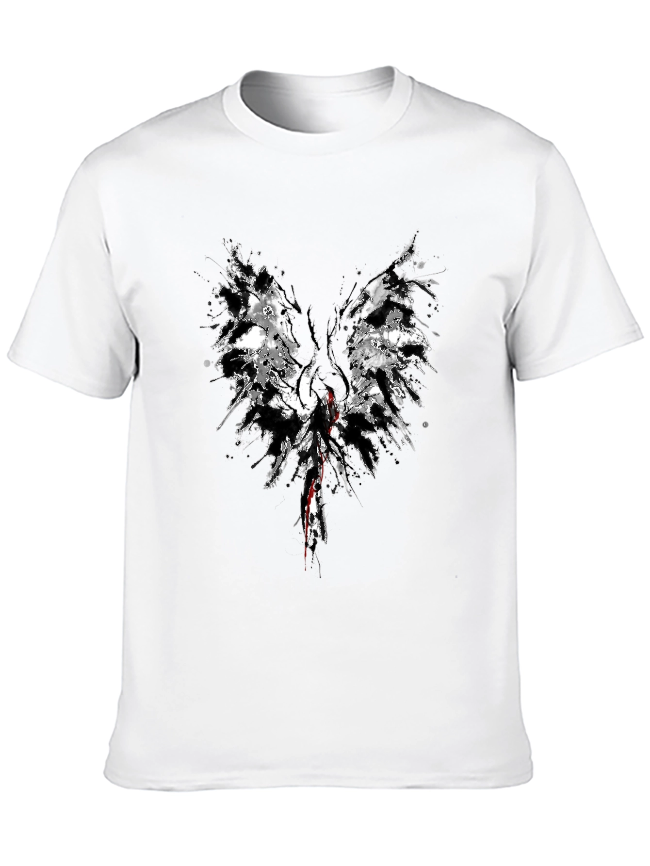 Abstract Wings Graphic Black T-Shirt