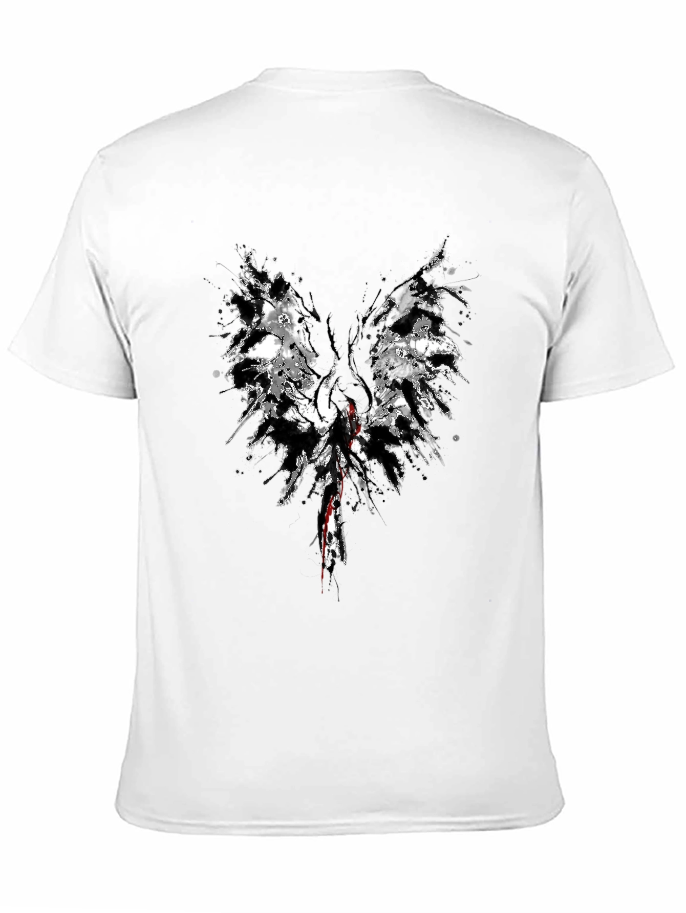 Abstract Wings Graphic Black T-Shirt