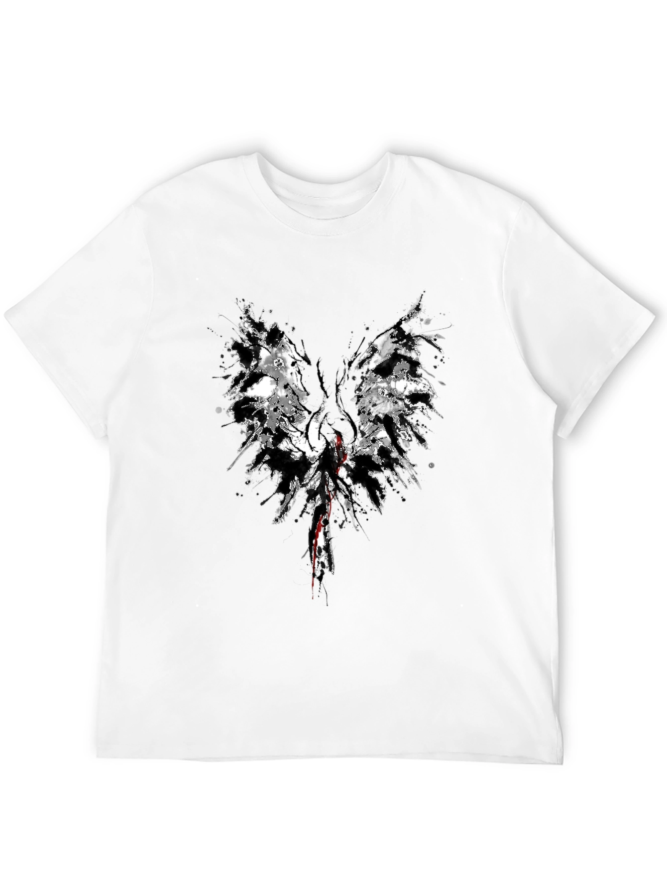 Abstract Wings Graphic Black T-Shirt