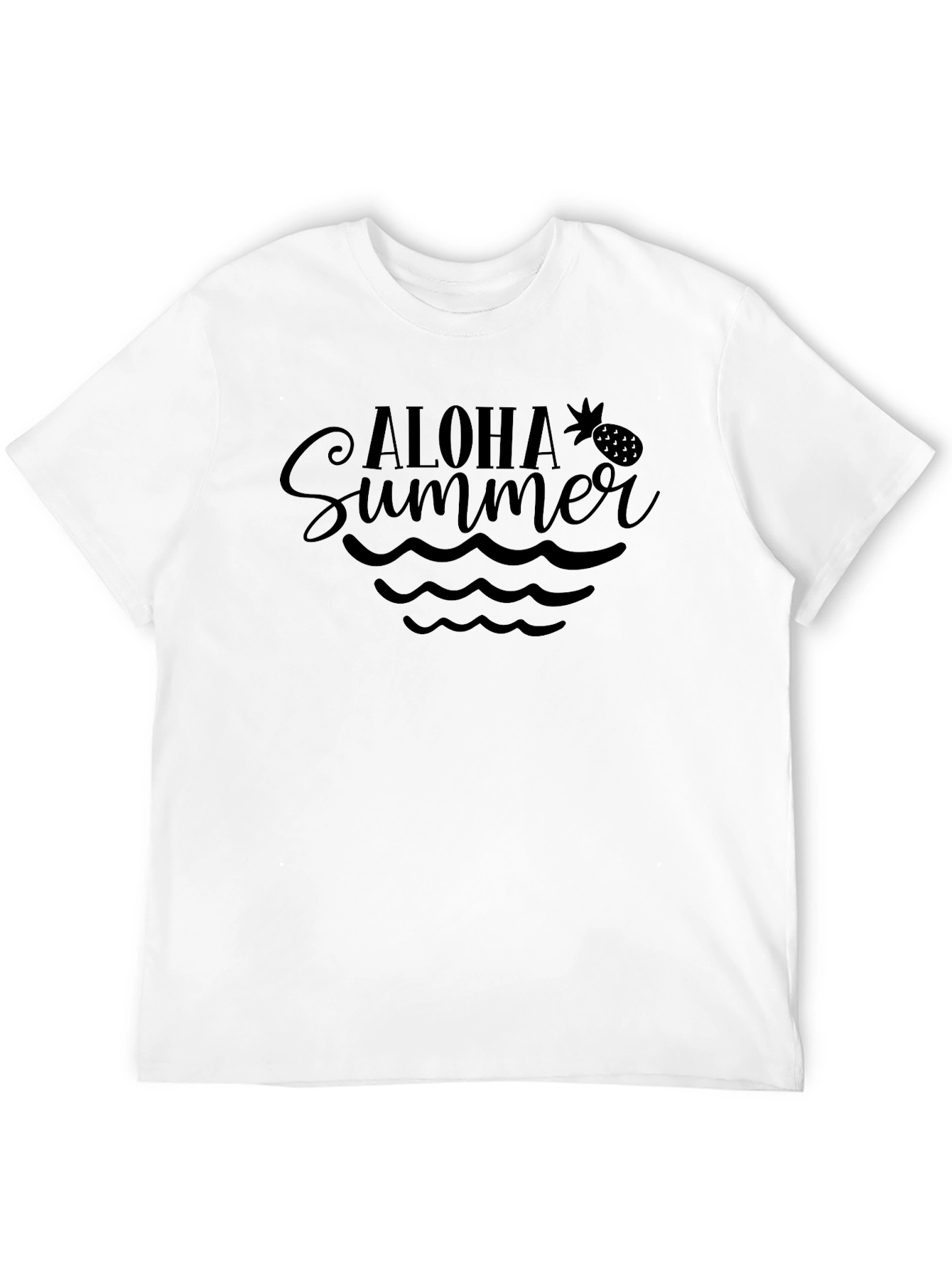 Aloha Summer Graphic Tee - Black Casual Shirt