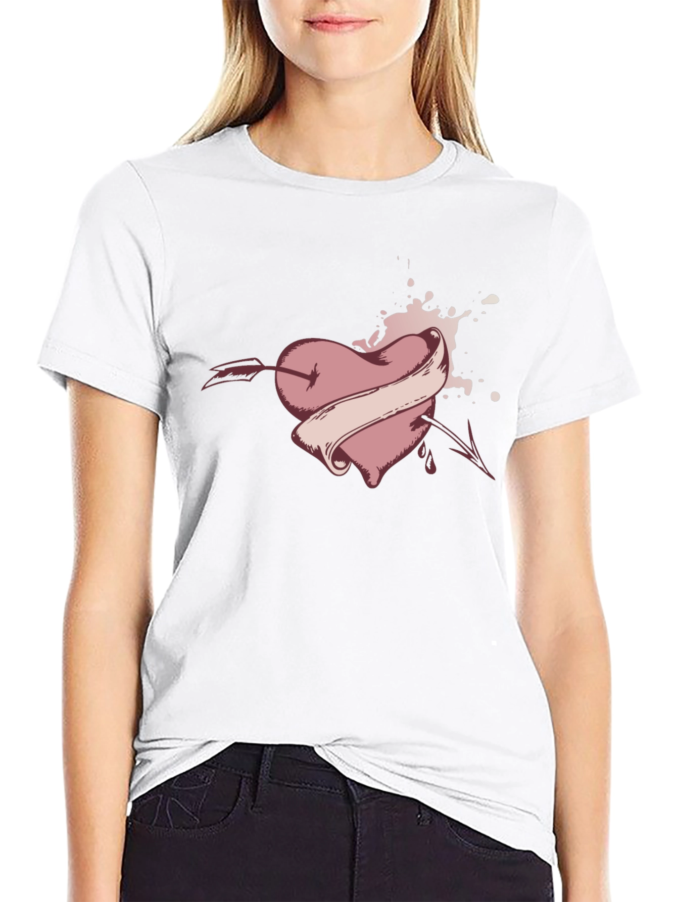 Heart Arrow Tattoo Graphic Tee