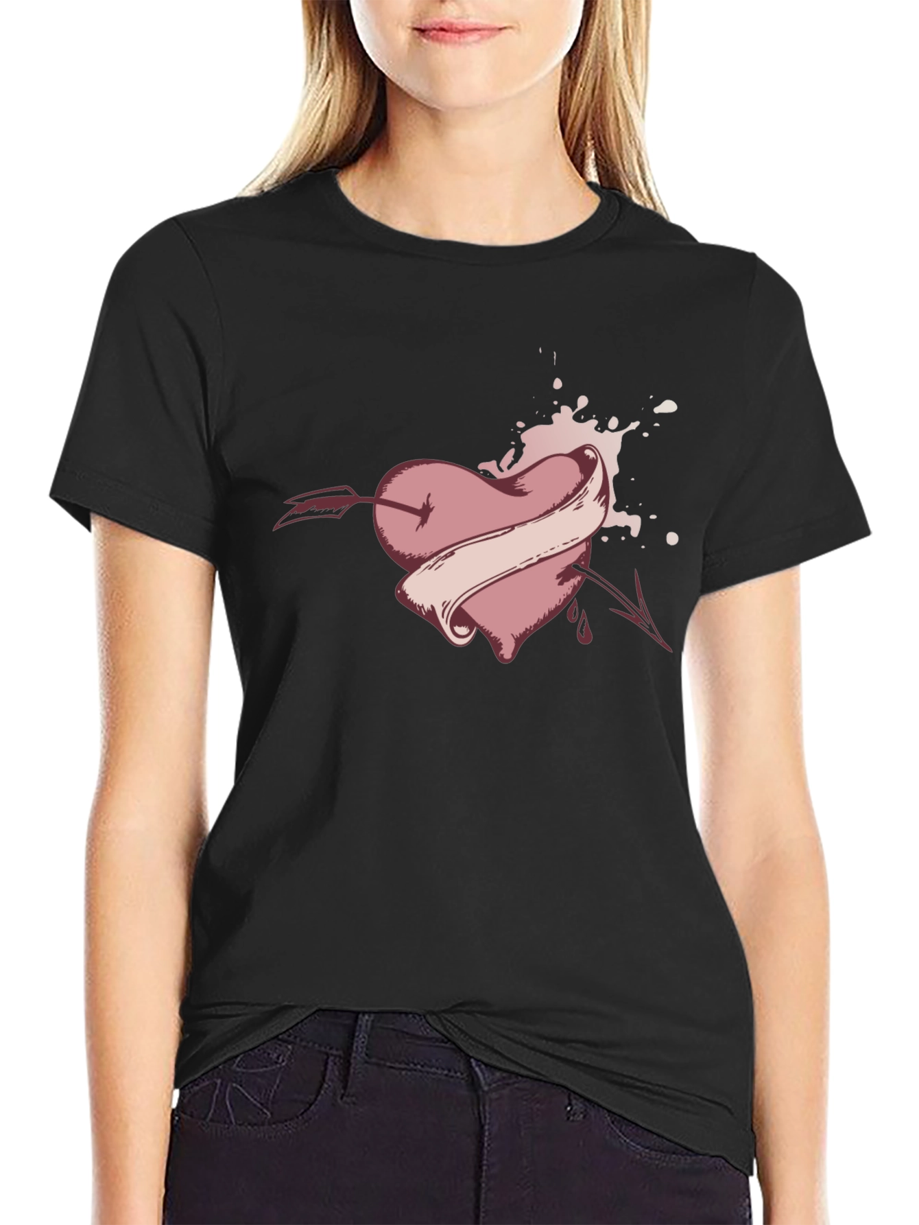 Heart Arrow Tattoo Graphic Tee