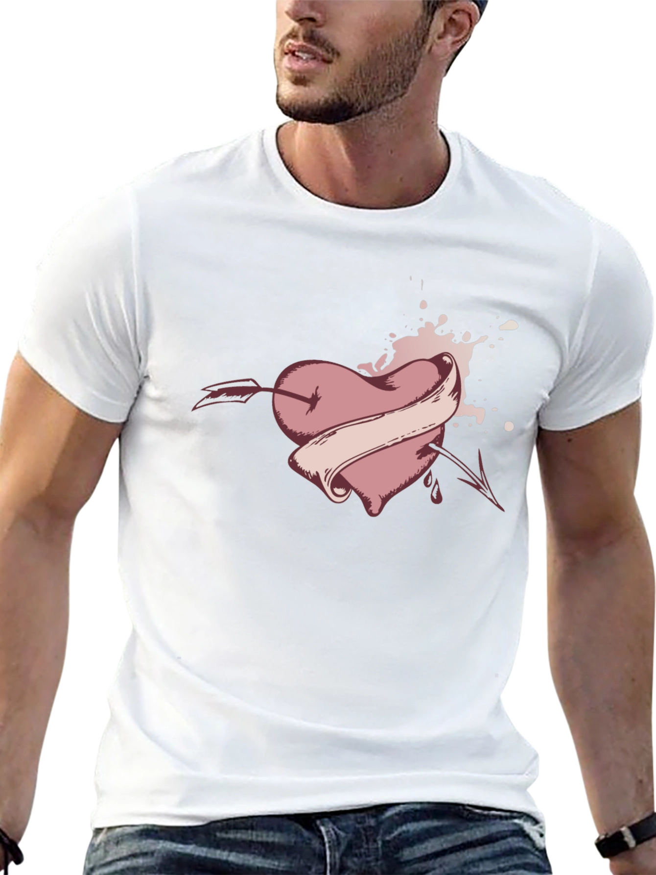 Heart Arrow Tattoo Graphic Tee