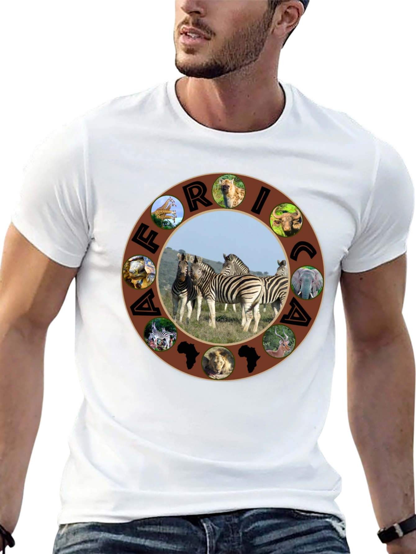 Africa Animals Circle Graphic T-Shirt
