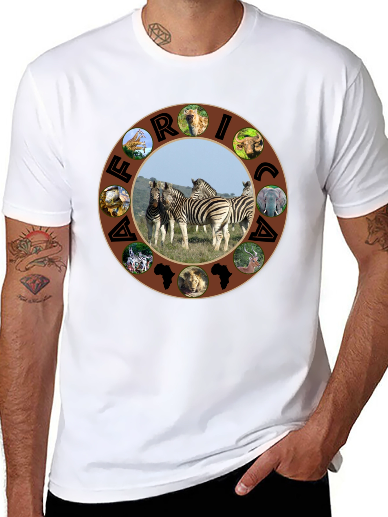 Africa Animals Circle Graphic T-Shirt