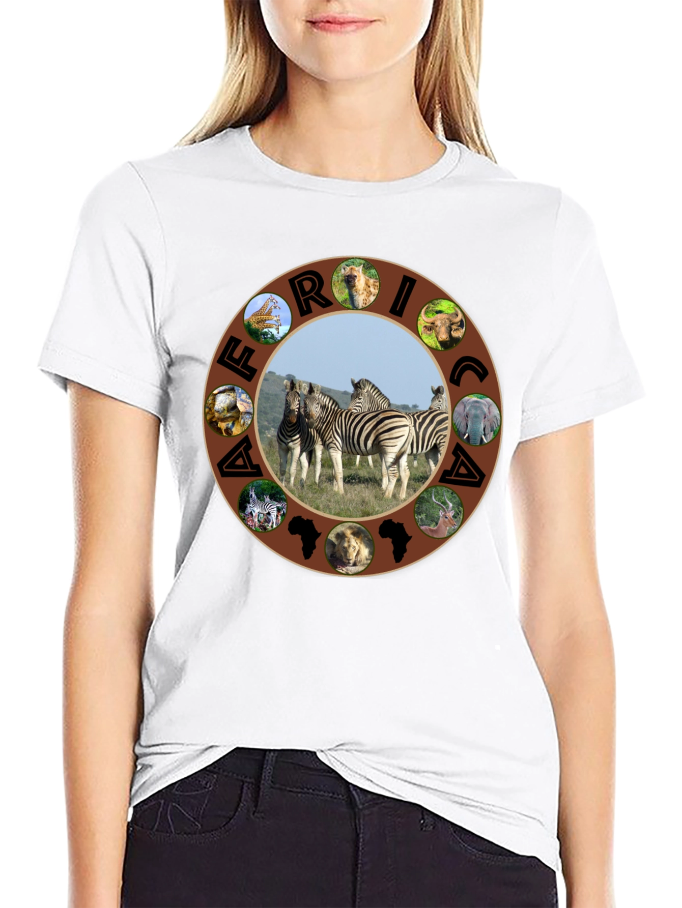 Africa Animals Circle Graphic T-Shirt