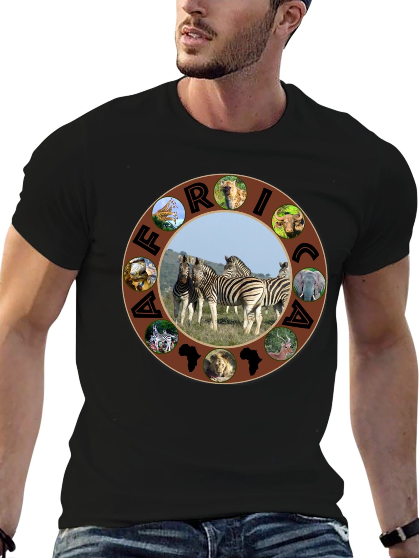 Africa Animals Circle Graphic T-Shirt