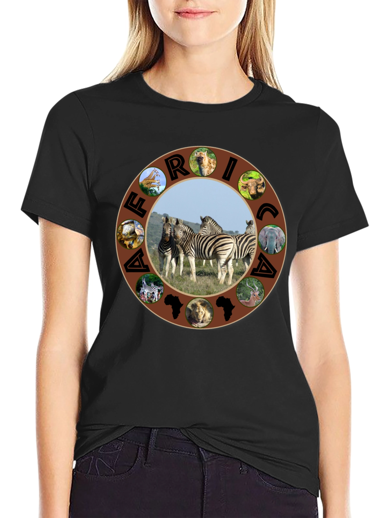 Africa Animals Circle Graphic T-Shirt