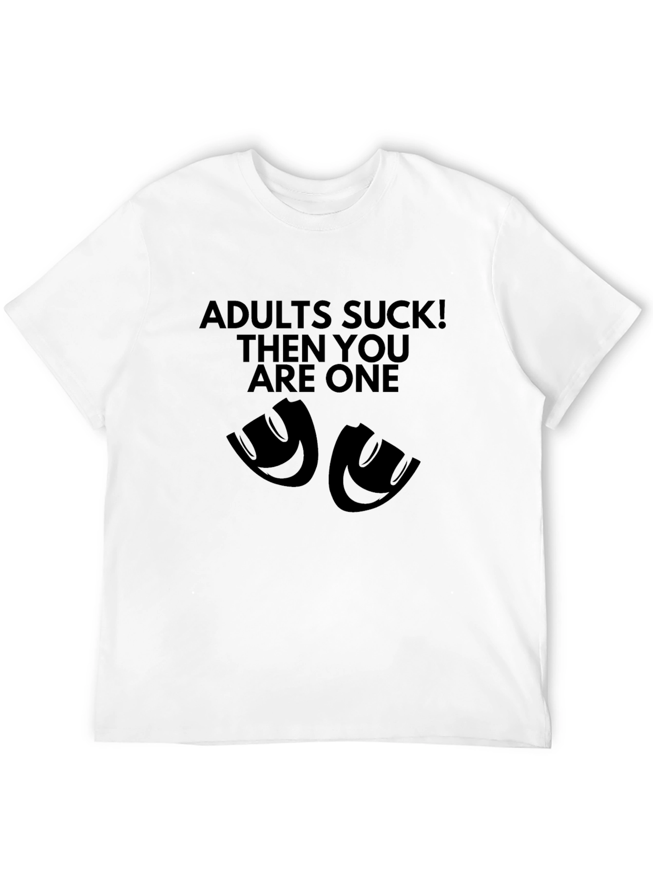 Adults Suck Graphic Black T-Shirt