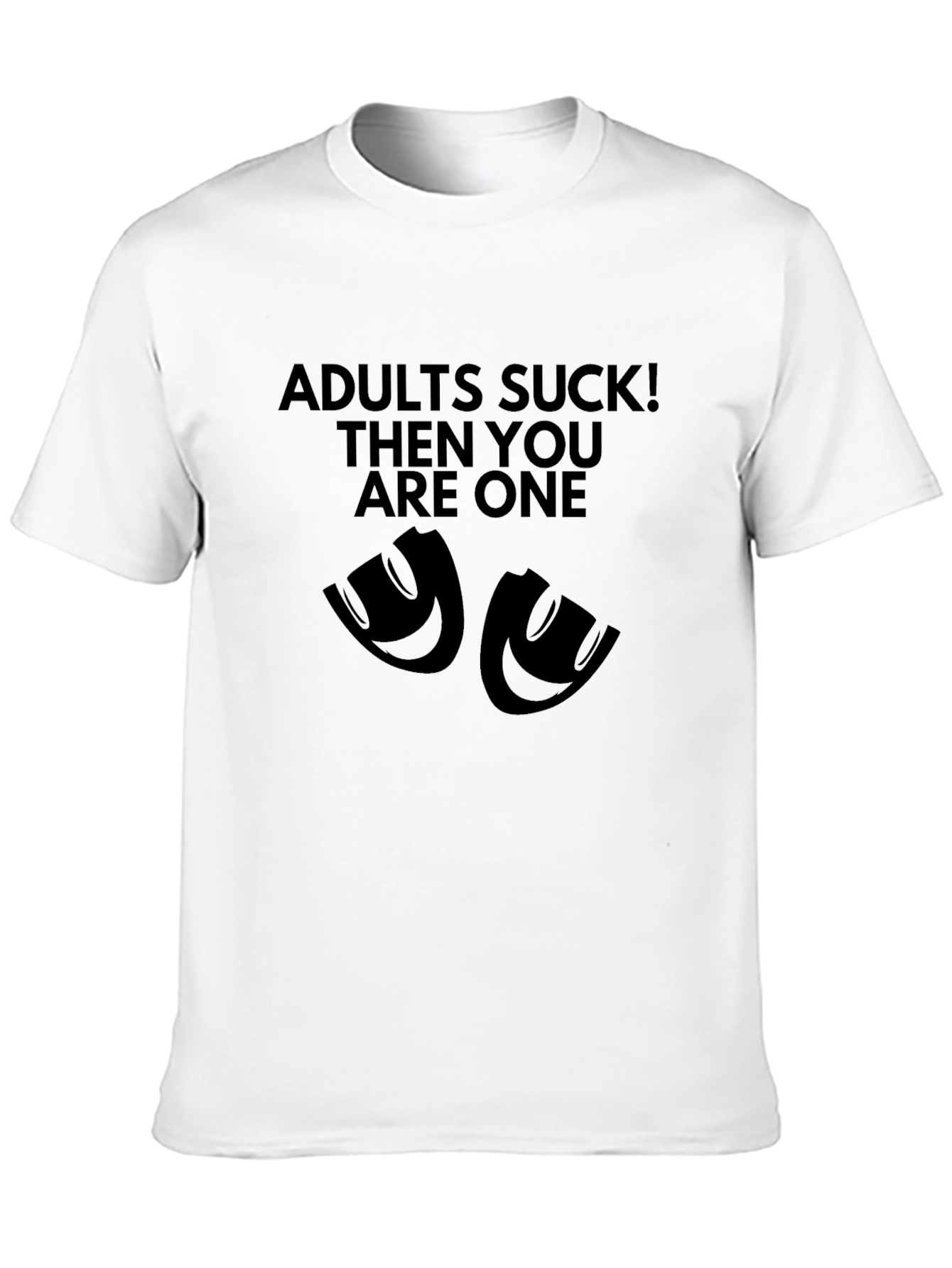 Adults Suck Graphic Black T-Shirt