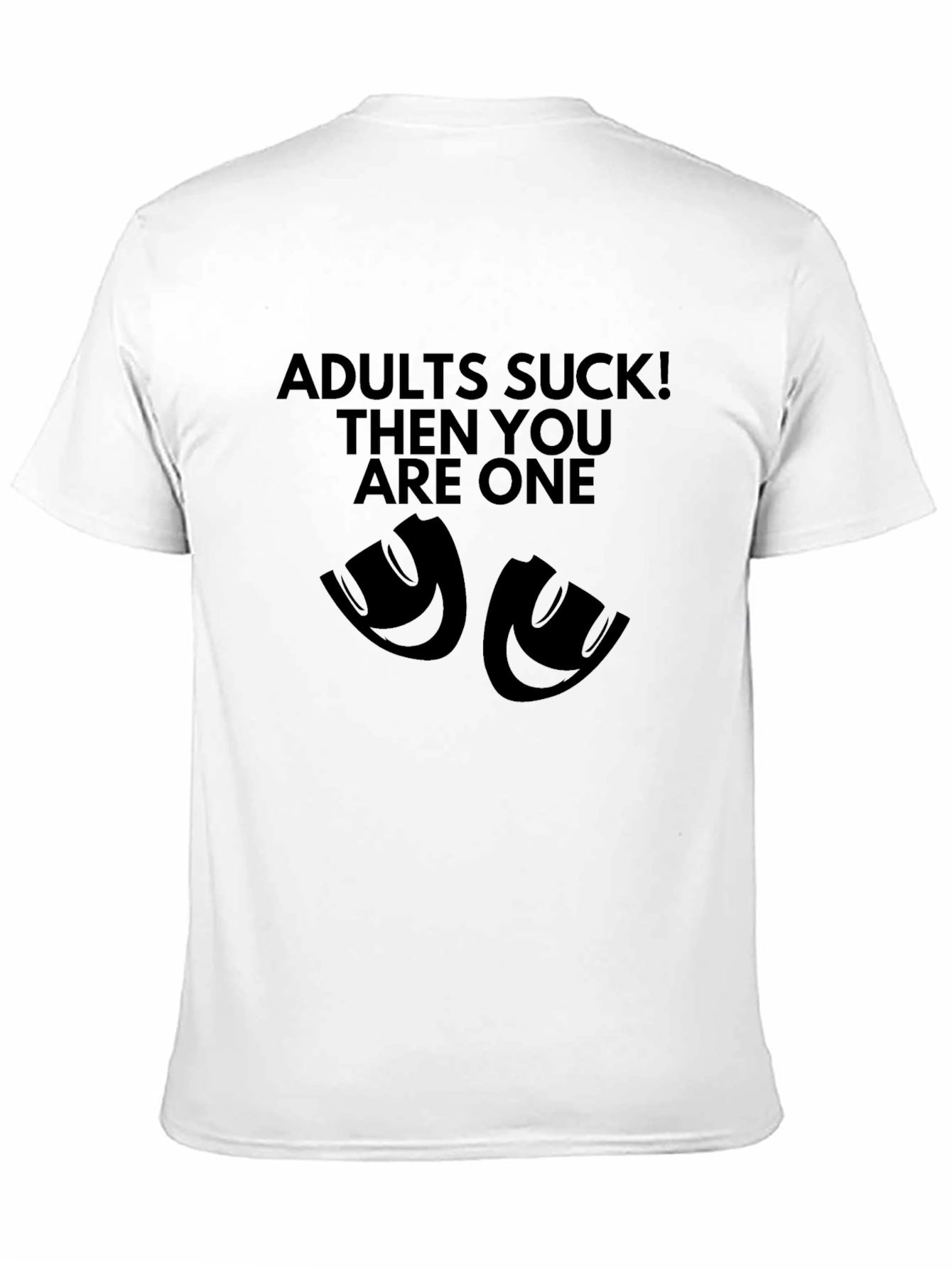 Adults Suck Graphic Black T-Shirt
